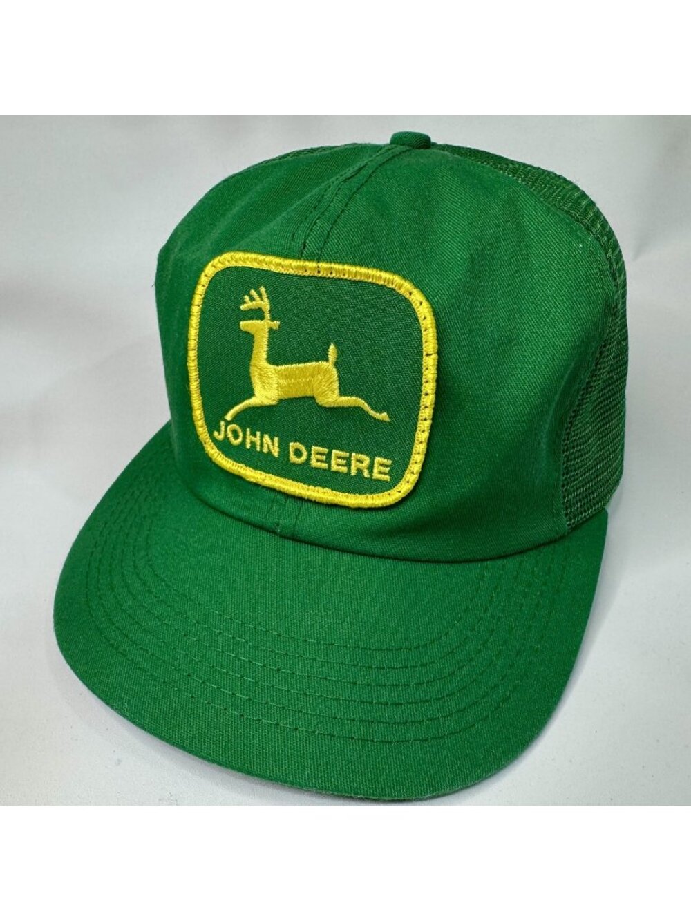 Vintage John Deere K-Products Made in USA Green Mesh Trucker Snapback Hat